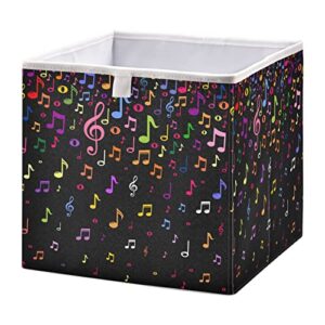 domiking music notes storage bins for closet shelves bedroom foldable fabric storage boxes with sturdy handle large baskets organization cubes 11 inch