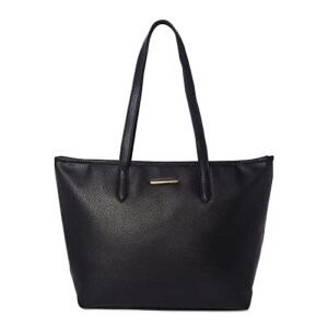 Time Tru Time and Tru Women's Faux Leather Vegan 3-Piece Handbag Set Tote, Wristlet and Wallet (Black Pebble)