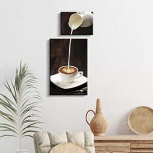 Kitchen Dining Room Wall Decor Funny Latte Canvas Wall Art Modern Home Coffee Bar Decorative (coffee)