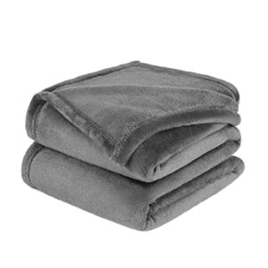 yastouay fleece throw blanket, super soft lightweight cozy luxury flannel bed blanket, fluffy plush couch blanket throw for all seasons (grey, 50×60 inches)