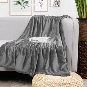 Yastouay Fleece Throw Blanket, Super Soft Lightweight Cozy Luxury Flannel Bed Blanket, Fluffy Plush Couch Blanket Throw for All Seasons (Grey, 50x60 inches)