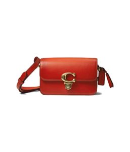 coach glovetanned leather studio shoulder bag 19 red/orange one size