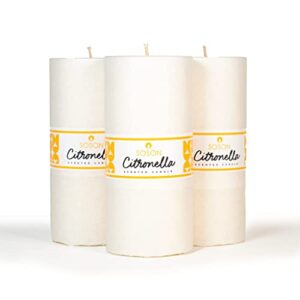 simply soson citronella scented candles | 3×6 pillars | set of 3 | +40 hours burning time | outdoor use
