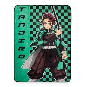 Demon Slayer Tanjiro Kamado Fleece Throw Blanket | 45 x 60 Inches