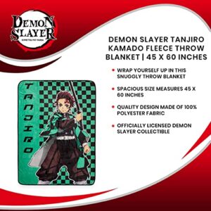 Demon Slayer Tanjiro Kamado Fleece Throw Blanket | 45 x 60 Inches