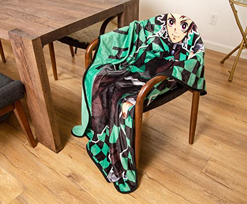 Demon Slayer Tanjiro Kamado Fleece Throw Blanket | 45 x 60 Inches