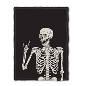 skeleton posing siolatedthrow blanket cozy soft warm lightweight flannel fleece blankets for bed sofa couch