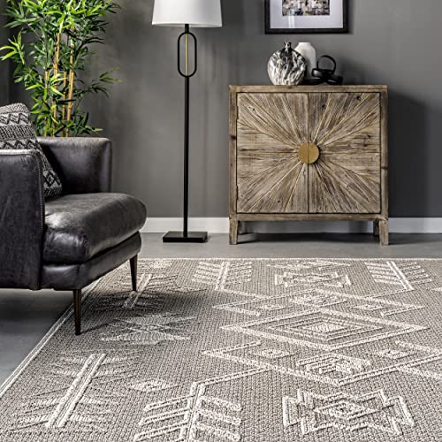 nuLOOM Theresa Textured Southwestern Area Rug, 6' 7" x 9', Grey