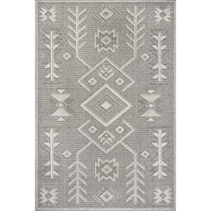 nuLOOM Theresa Textured Southwestern Area Rug, 6' 7" x 9', Grey