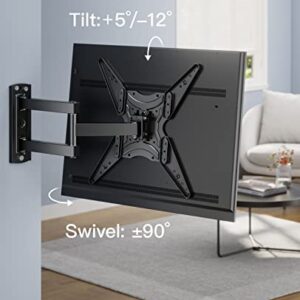 Floating Wall Mounted Shelf AV Mount Shelf & PERLESMITH Full Motion TV Wall Mount