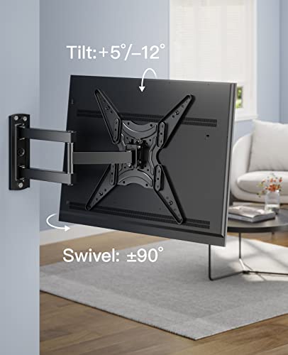 Floating Wall Mounted Shelf AV Mount Shelf & PERLESMITH Full Motion TV Wall Mount