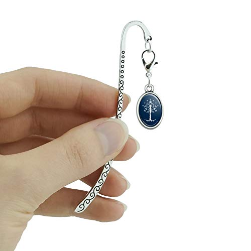 THE LORD OF THE RINGS Tree of Gondor Metal Bookmark Page Marker with Oval Charm