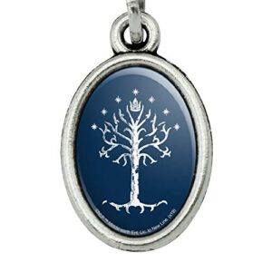 THE LORD OF THE RINGS Tree of Gondor Metal Bookmark Page Marker with Oval Charm