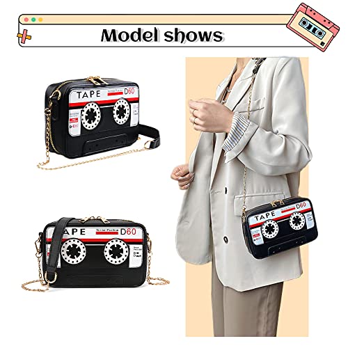 Emprier Women's Retro Tape Recorder Evening Purse Crossbody HandBag Shoulder Bag Clutch Party bag