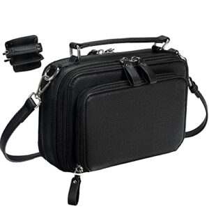 hw comfort crossbody shoulder bag for women/cellphone bags card holder purse and handbags/top handle bag/front pocket,black