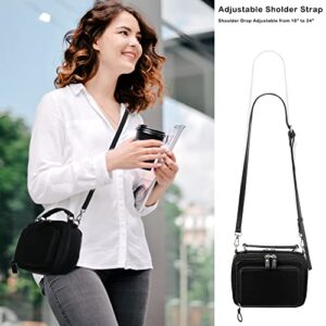 HW COMFORT Crossbody Shoulder Bag for Women/Cellphone Bags Card Holder Purse and Handbags/Top Handle Bag/Front pocket,Black