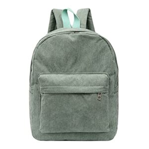 forever haru women casual corduroy backpack soft kids school bag travel college backpacks female girls kawaii backpack handbags mini bags (green)