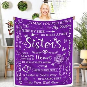 pinata sister gifts blanket,gifts for sister throw blanket, gifts for women,sister gifts from sister,sister gifts for birthday,mothers day,valentines day-soft purple blanket 50″ x 60″