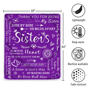 Pinata Sister Gifts Blanket,Gifts for Sister Throw Blanket, Gifts for Women,Sister Gifts from Sister,Sister Gifts for Birthday,Mothers Day,Valentines Day-Soft Purple Blanket 50" X 60"