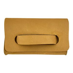 weatherproof leather, clutch bag handmade from suede leather – old tobacco