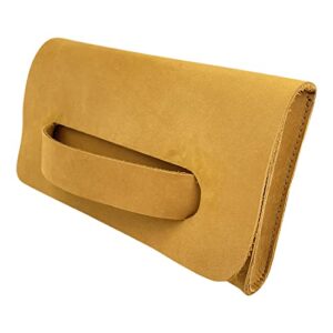 Weatherproof Leather, Clutch Bag Handmade from Suede Leather - Old Tobacco