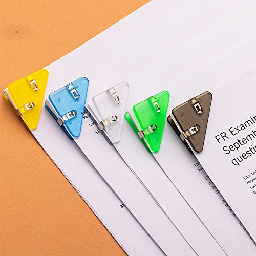 Mouchoi Corner Paper Clips, Triangle Clips, Colorful Bookmarks, 25 Pcs