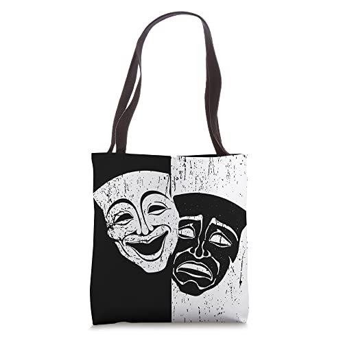 Theater Mask Soft Grunge Drama Comedy And Tragedy Vintage Tote Bag