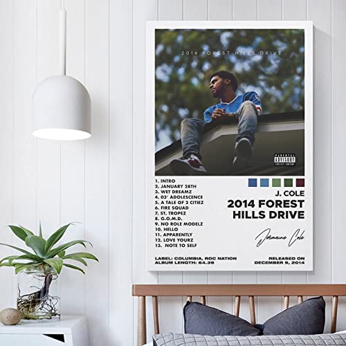 OFITIN J Poster Cole 2014 Forest Hills Drive Music Album Cover Poster for Room Aesthetic Canvas Art Posters 12x18inch(30x45cm)