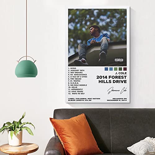 OFITIN J Poster Cole 2014 Forest Hills Drive Music Album Cover Poster for Room Aesthetic Canvas Art Posters 12x18inch(30x45cm)