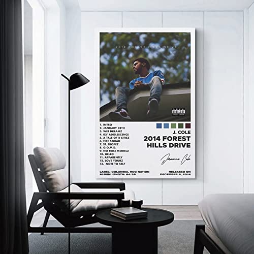 OFITIN J Poster Cole 2014 Forest Hills Drive Music Album Cover Poster for Room Aesthetic Canvas Art Posters 12x18inch(30x45cm)