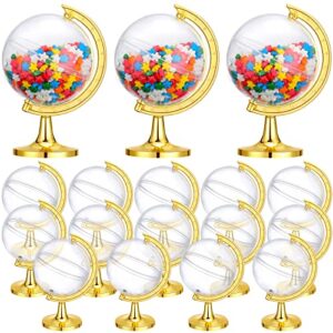 40 pack mini gold globe clear candy boxes earth shaped party favor containers candy plastic gift box fillable ornaments crafts decorations small candy packing box for wedding birthday earth day