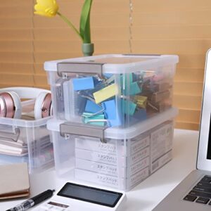 Citylife 4 Packs 5.3 QT & 8 Packs 3.2 QT Storage Bins with Lids Clear Plastic Bins Storage Containers for Organizing Stackable Boxes