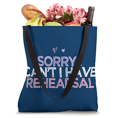 Colored Hearts Funny Sorry I Can't I Have Rehearsal Tote Bag