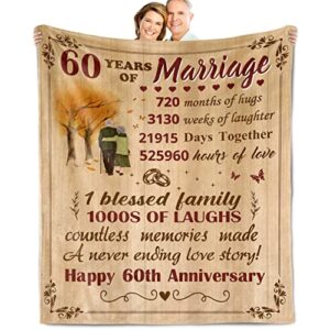 pigipfu anniversary marriage gifts, anniversary blankets 60×50 gifts for him, 60th anniversary wedding gifts for husband, 60 year anniversary wedding gifts for wife, anniversary wedding gifts for her