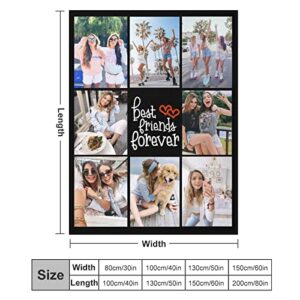 Custom Blanket with Photos Personalized Customized Blankets with Photos Picture Text Customized Gifts for Friend Family Mom Dad Girlfriend Boyfriend on Fathers Mothers Valentines Day Birthday Wedding