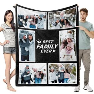 easycosy custom blanket with photo personalized picture collage throw blanket customized mothers day couples gifts for family, mom, dad 30″x40″