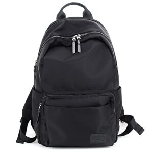 camelia de amour women backpack purse fashion nylon rucksack medium size (t295-134 black-black)