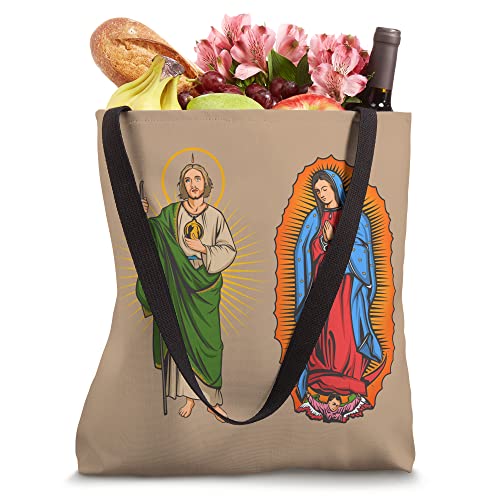 Virgen de Guadalupe con San Judas Tadeo Tote Bag