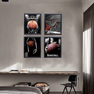 liflikwall Basketball art prints, set of 6 (8 X 10 in)-gifts for sports fans, men, boys, teenagers, art decoration for offices, bedrooms, and living rooms-frameless printing