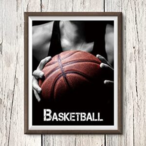 liflikwall Basketball art prints, set of 6 (8 X 10 in)-gifts for sports fans, men, boys, teenagers, art decoration for offices, bedrooms, and living rooms-frameless printing