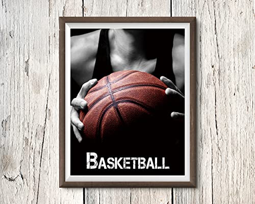 liflikwall Basketball art prints, set of 6 (8 X 10 in)-gifts for sports fans, men, boys, teenagers, art decoration for offices, bedrooms, and living rooms-frameless printing