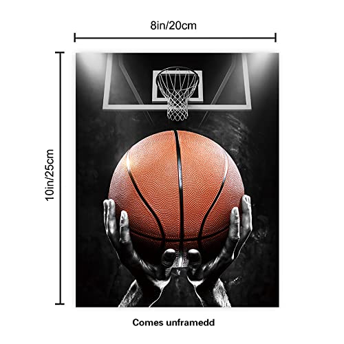 liflikwall Basketball art prints, set of 6 (8 X 10 in)-gifts for sports fans, men, boys, teenagers, art decoration for offices, bedrooms, and living rooms-frameless printing