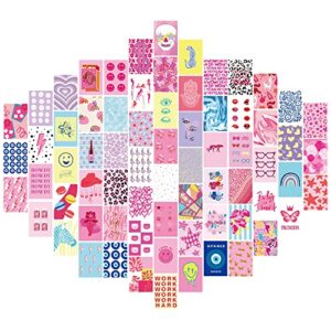 matjoe 70pcs wall collage kit aesthetic pictures- western photo wall collage kit prints 4×6 inch, mini posters bedroom diy teen girls trendy stuff room decor (pink)