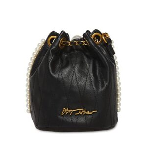 Betsey Johnson Pearl-FECT Mini Bucket Bag, Black