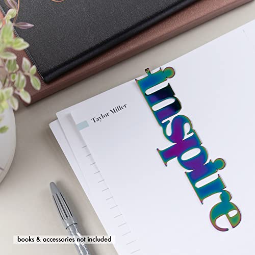 Metal Bookmark - Inspire. 5.4" x 1.6". Holographic Plated Metal. Functional and Fashionable Bookmark. Durable Metal Bookmark & Place Holder by Erin Condren.