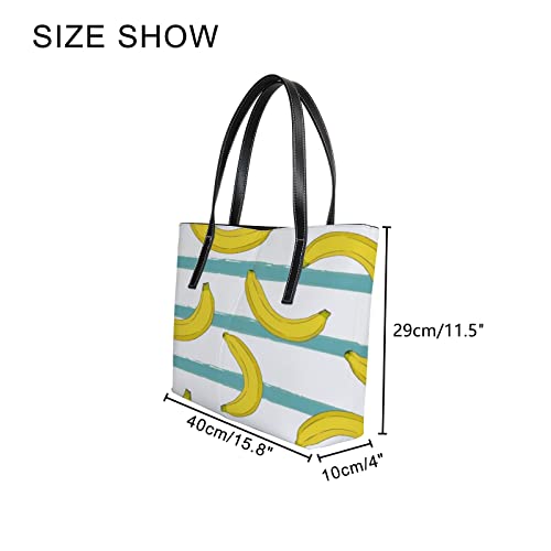 Fashionable women's handbag tote bag, Banana 1printed shoulder bag is light and durable