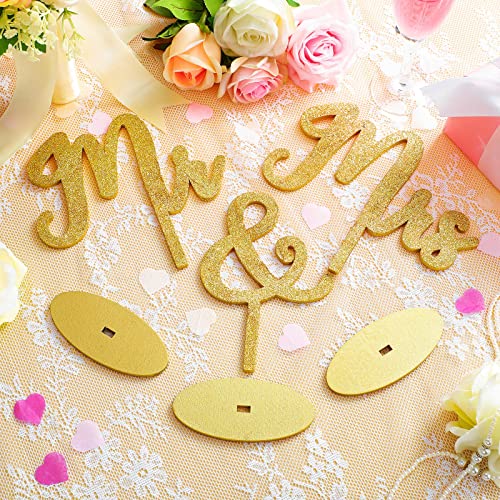 3 Pieces Mr and Mrs Sign for Wedding Table Wooden Letters Vintage Rustic Mr and Mrs Sign Gold Standing Mr and Mrs Letters for Sweetheart Table Photo Props