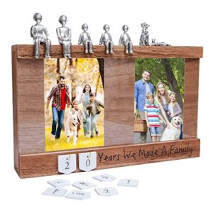 eva murmure personalized romantic wedding and anniversary keepsake box with family statue – wooden memory picture box for cherished keepsakes and ticket storage – elegant house decor and couple gift