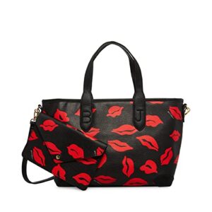 betsey johnson carry away tote with pouch, red