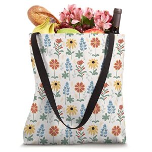 Texas Wildflowers with Bluebonnets Pattern Tote Bag